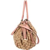 Gucci Monogram GG Canvas Pink Leather Sukey Shoulder Bag