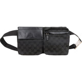 Gucci Black Monogram GG Canvas Belt Crossbody Bag