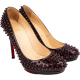 Christian Louboutin Burgundy Patent Leather Alti Spikes Pumps (38)