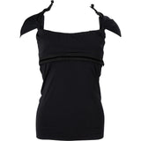 Gucci Black Twisted Ruffles Collar Belt Shirt Top (M)