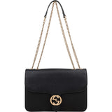 Gucci Grained Leather Interlocking GG Medium Crossbody Bag
