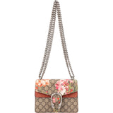 Gucci Monogram GG Supreme Canvas Blooms Suede Dionysus Small Crossbody Bag