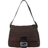 Fendi Monogram Zucca Canvas Mamma Baguette Shoulder Bag