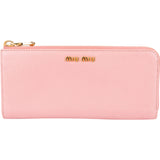 Miu Miu Pink Leather Zip Around Wallet