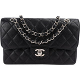 Chanel Quilted Caviar Leather Small Double Flap Shoulder Bag