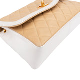 Chanel Bicolor Quilted Lambskin 24K Gold Single Flap Crossbody Bag