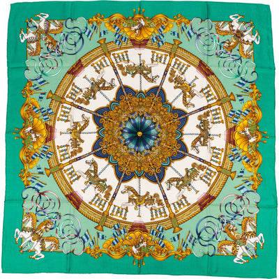 Hermès Carrousel Silk Carre 90 Scarf Tuch
