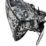 Balenciaga Graffiti Print Leather Neo Cagole City Handbag