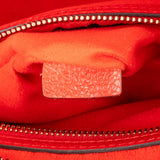 Celine Red Drummed Calfskin Luggage Handbag