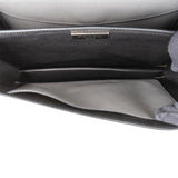 Prada Grey Saffiano Leather Lock Crossbody Bag