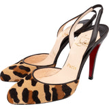 Christian Louboutin Multicolor Leather Leopard Calf Hair Slingback Pumps (36,5)