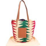 Loewe Ibiza Raffia Multicolor Zigzag Shell Tote Basket Shoulder Bag
