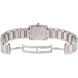 Cartier Silver Tone Diamond & Shell Pearl Tank Française Small 2384 Watch