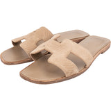 Hermès Beige Vibrato Suede Oran Sandals (36)