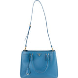 Prada Blue Saffiano Leather Galleria Handbag