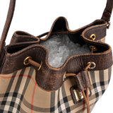Burberrys Nova-Check Monogram Haymarket Check Bucket Shoulder Bag
