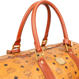 MCM Monogram Visetos Boston 50 Travel Bag