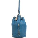 Coach Pebbled Leather Drawstring Duffle Bucket Crossbody Bag