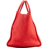 Céline Red Drummed Calfskin Large Luggage Handbag