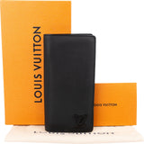 Louis Vuitton Black Leather Aerogram Brazza Wallet
