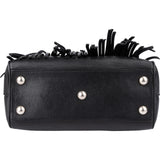 Yves Saint Laurent Black Leather Classic Baby Duffle Fringe Crossbody Bag