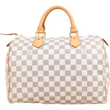 Louis Vuitton Monogram Damier Azur Speedy 30 Handbag