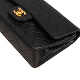 Chanel Quilted Lambskin 24K Gold Small Double Flap Shoulder Bag