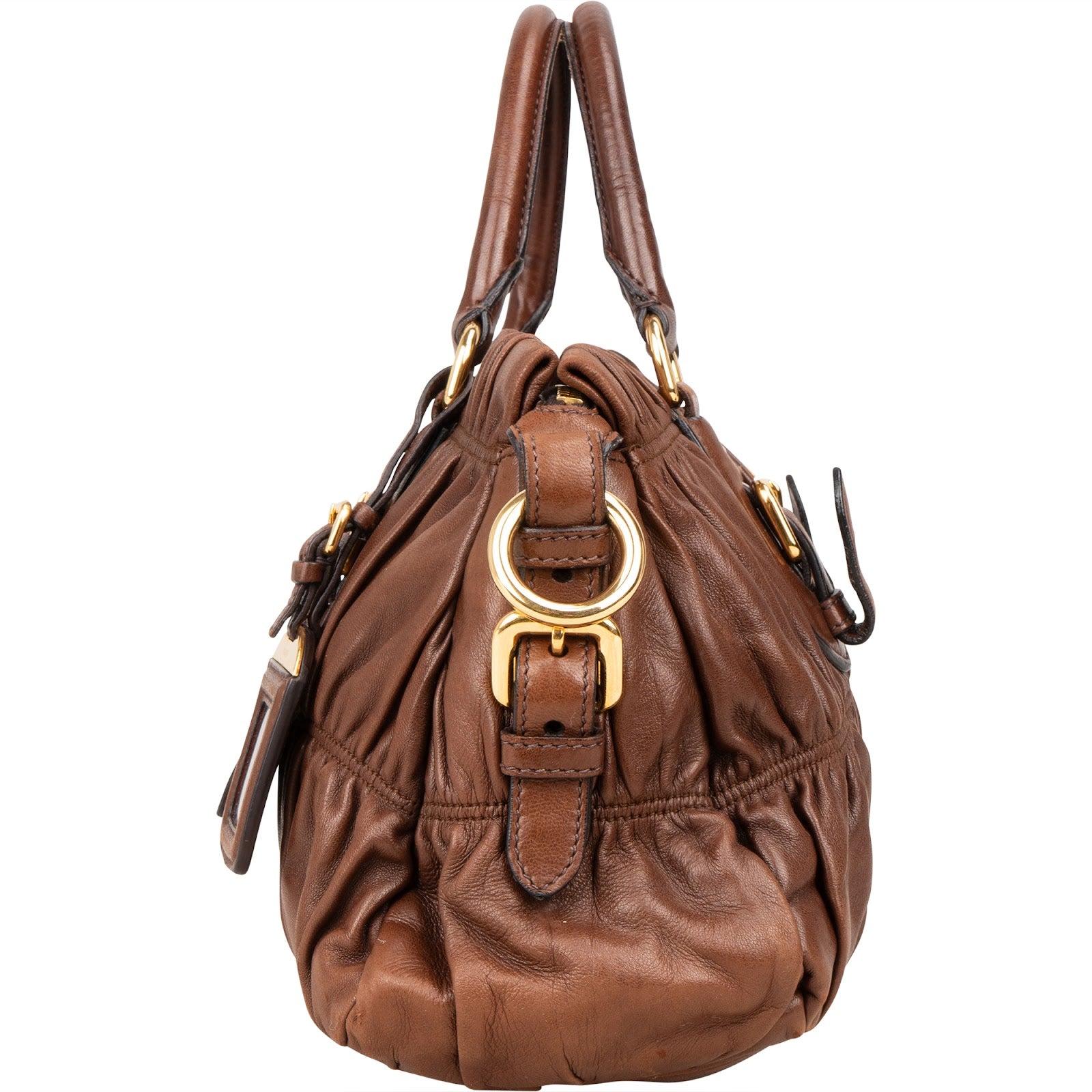 Prada Quilted Nappa Leather Gaufre Satchel Handbag - vintageandkickz