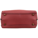 MCM Red Visetos Pebbled Leather Patricia Hobo Crossbody Bag