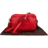 Gucci Red Grained leather GG Soho Disco Crossbody Bag