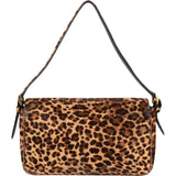Prada Cavallino Hair Animal Print Leopard Double Flap Shoulder Bag