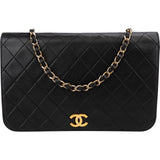 Chanel Quilted Lambskin 24K Gold Single Flap Crossbody Bag