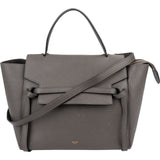 Celine Grey Leather Grained Calfskin Belt Handbag