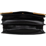 Prada Black Leather Metal Corner Single Flap Crossbody Bag