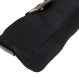 Fendi Black Cotton Baguette Buckle Shoulder Bag