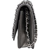Chanel Quilted Metallic Lambskin Leather Wallet On Chain Crossbody Bag