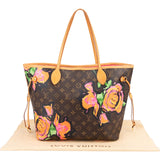 Louis Vuitton Canvas Monogram Roses Neverfull MM Shoulder Bag