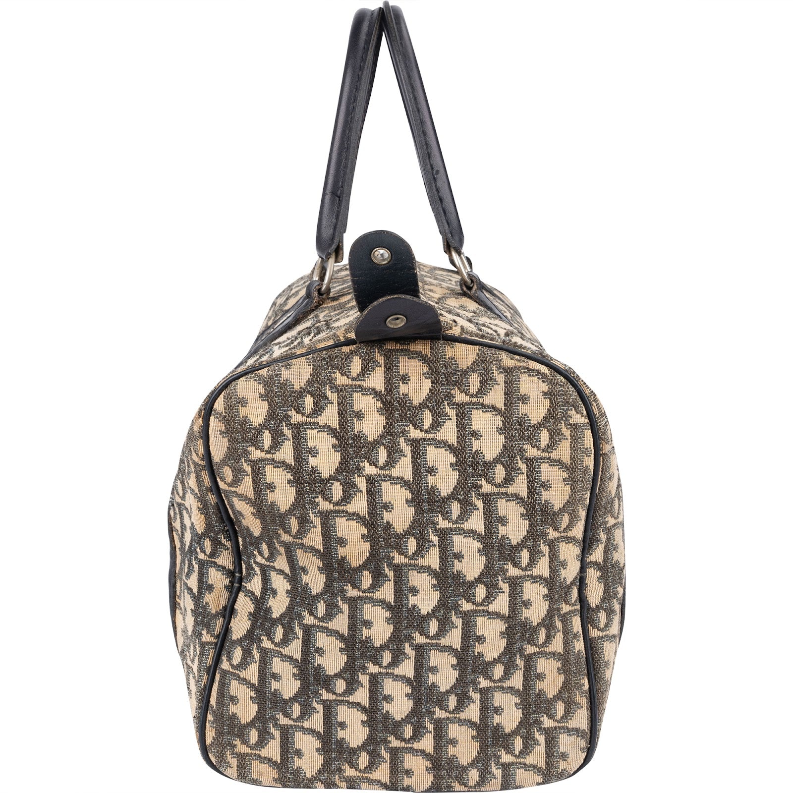 [🔄️B23 / F55] Christian Dior Monogram Trotter Canvas Boston Bag Handbag - vintageandkickz