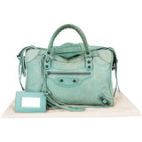 Balenciaga Light Green Leather Classic City Handbag