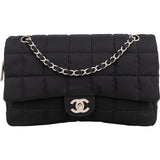 Chanel Quilted Nylon Chocolate Bar Single Flap Shoulder Bag