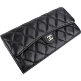 Chanel Quilted Caviar Leather Classic Flap Wallet