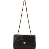 Chanel Quilted Lambskin Bicolor Double Flap Shoulder Bag