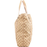 Gucci Monogram GG Canvas Metallic Web Stripe Tote Hobo Handbag