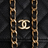 Chanel Quilted Caviar Leather CC Wallet On Chain Crossbody Bag