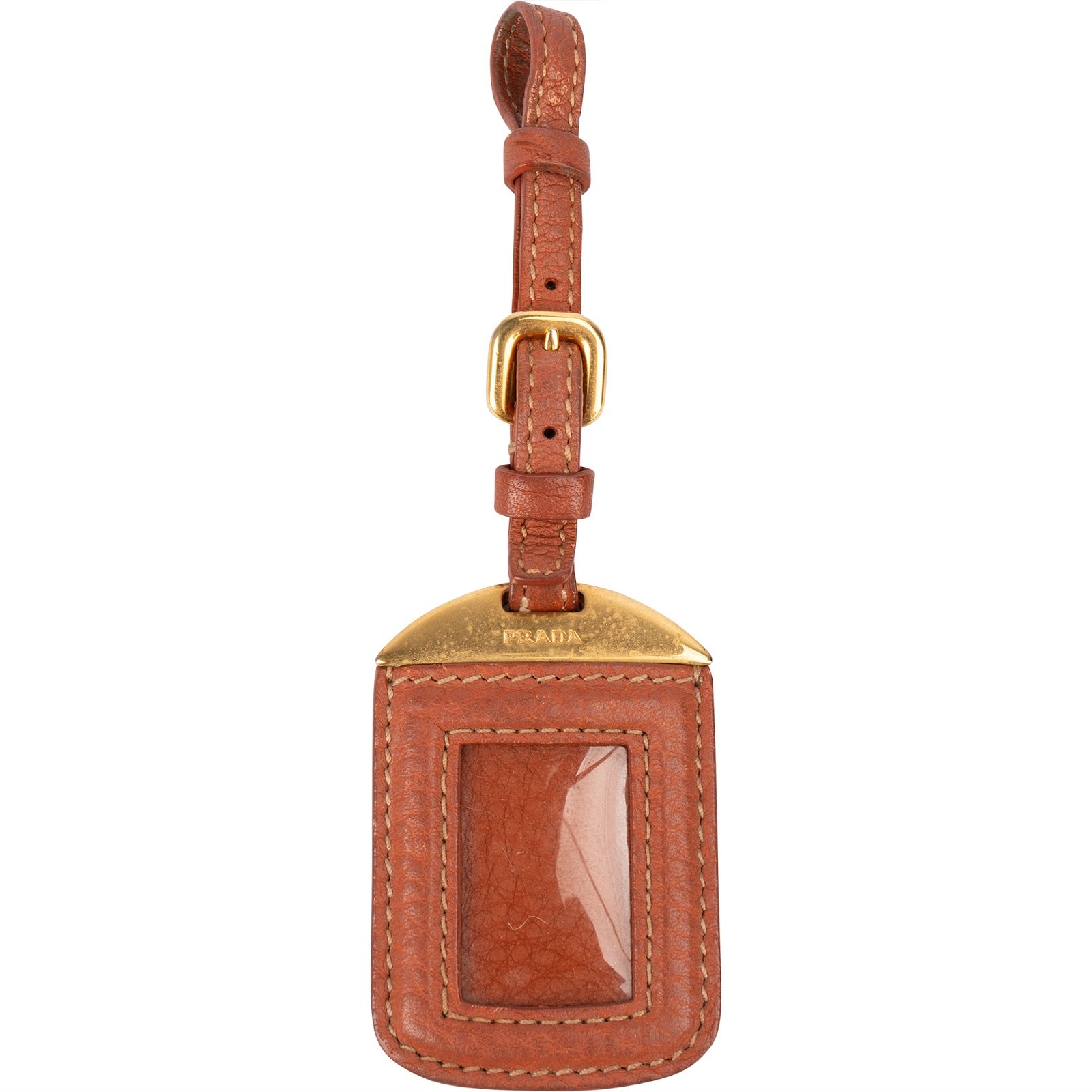[🔄️B12 / F34] Prada Leather Luggage Tag - vintageandkickz