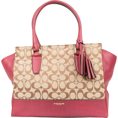 Coach Monogram Signature Canvas Legacy Candace Carryall Handbag - vintageandkickz