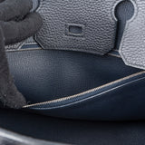 Hermès Blue Indigo Clemence Leather Palladium Birkin 30 Handbag