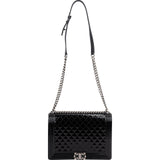 Chanel Quilted Patent Leather Jumbo Boy Single Flap Crossbody Bag