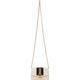 Gucci Leather Sylvie Mini Web Stripe Chain Crossbody Bag