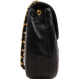 Chanel Quilted Lambskin 24K Gold Half Moon Single Flap Crossbody Bag
